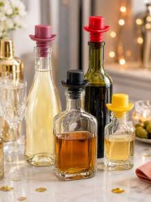 2pcs/6 Colors Cute Bottle Stoppers, Suitable For Wine, Beverages And Various Bottles, Perfect For Home Parties, Birthdays, Celebrations And Gatherings - Multicolor - View 6