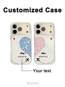 GIIPPA 1pc Customized Couple Name Phone Case, Personalized Phone Case, Compatible With IPhone 18/17/16/15/14/13/12/11 Pro Max Air, Back To School Gift, Graduation Gift, Valentine's Day Gift, Birthday Gift - Multicolor - View 1