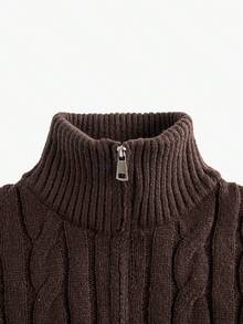 Áo len nam phong cách Old Money casual màu trơn - Cà phê nâu - Xem 4