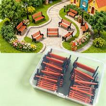 Mini Park Bench Model, Plastic Micro Landscape Ornament, Simulation Street Park Chair For Diorama, Railway Scenery, Dollhouse Scene Building Decor - H - View 6