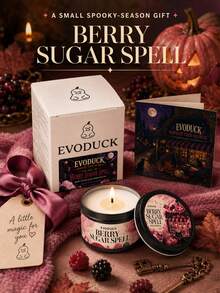 EVODUCK 1 Peça Vela de Halloween com Aroma de Algodão Doce de Amora e Marshmallow, 3oz Mini Fofa Rosa com Caixa de Presente, Cartão de História, Vela em Lata para Quarto, Mesa, Decoração de Ambiente, Lembrancinhas Kawaii para Festa, Design Assustador e Fofo de Gato Preto e Abóbora, Presentes de Outono para Adolescentes, Mulheres, Fragrância para Casa - Velas de Halloween - Visão 9