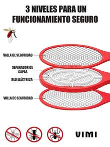 Portable Rechargeable Electric Mosquito Swatter With LED Light - US A Type Plug(110-127V) - View 2