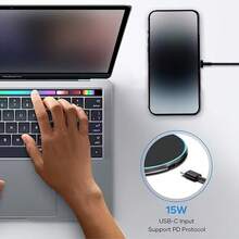 15W Induction Fast Wireless Charging Pad Universal Portable Wireless Charger Compatible With IPhone 17/16/15/14/13/12 Pro/XS Max/Mini/X/XR And Series And Android Phones With Wireless Charging - Black - View 3
