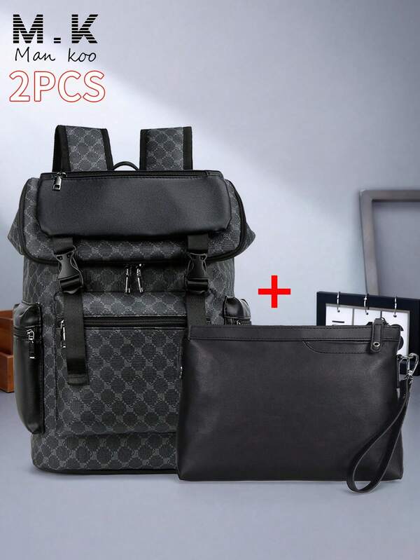 Herren Vintage Blumen Lässig Reise Rucksack, PU Mode Klappen Rucksack, kratzfest, langanhaltend, leicht und tragbar, geeignet für Reisen, Camping, Wandern, Schule, Jugend Highschool und Universitätscampus, geeignet als Geschenk zum Valentinstag und zur Einschulung (Einschulungsrucksack)