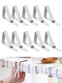 24/6/12/1pc Stainless Steel Tablecloth Clips, Heavy Duty Rust-Proof Non-Slip Tablecloth Fixing Clips, Smooth Edge Elastic Table Clips, Practical And Sturdy Picnic Outdoor Table Decoration Fixing Accessories - Multicolor - View 17