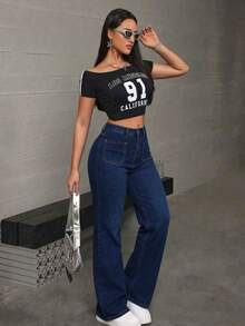 Women Jeans - Dark Blue - View 6