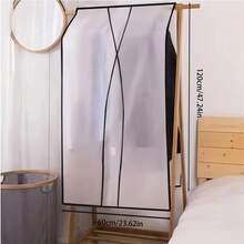 1pc Transparent Solid Color Garment Dust Cover, Thickened Plastic 3D Long Hanging Visible Dust Protection Cover, Coat Suit Dress Wardrobe Hanging Home Clothing Storage Bag - Translucent - View 20