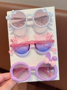 3/6pcs New Cute Bow-Knot Shaped Bear Ear Star Pattern Fashion Glasses For Boys Girls Infants - Multicolor - View 6
