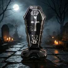 1‑2 Pieces Halloween Balloon Set, Featuring Ghost Cauldron And Coffin Base Balloons. Perfect As Surprise Gifts For Kids Who Love Spooky Styles And For Creating Dark‑Themed Halloween Parties. - View 3