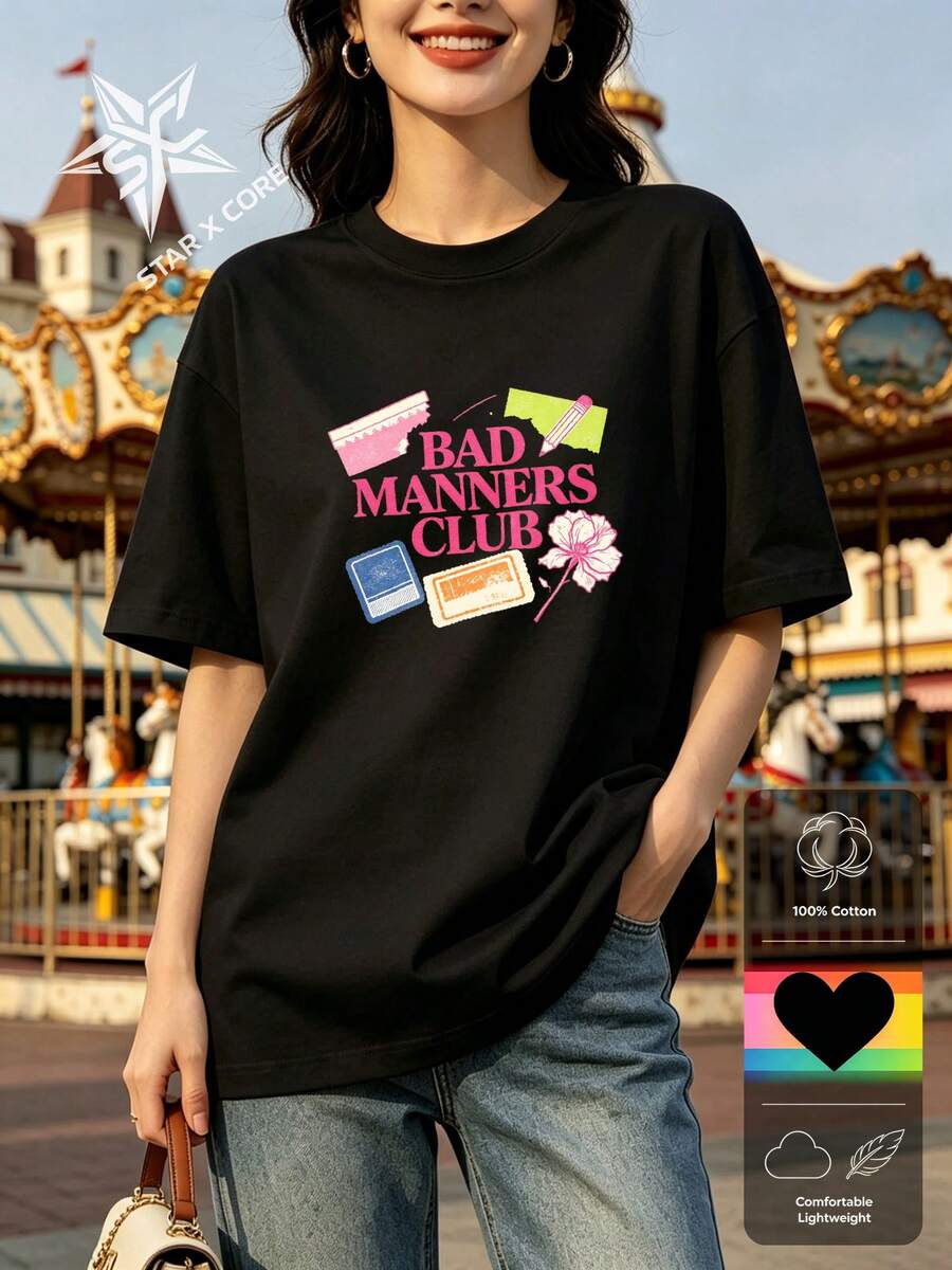 Women T-Shirts - 黑色 - 查看 1