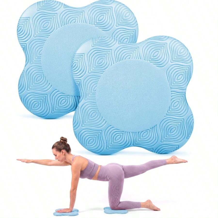 2pcs Flower-Shaped Yoga Knee Pads, Non-Slip Thickened Cushioning Pads, Suitable For Knees, Elbows And Wrists, Portable Yoga Pilates Home Fitness Support Pads - Multicolor - View 1