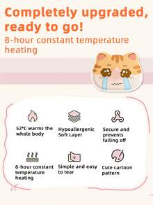 2/7/13pcs Cute Cartoon Cat-Shaped Warm Protective Gear, Full Body Continuous Warmth, Covering Waist, Abdomen, Legs, Shoulders, Suitable For Winter Warmth And Outdoor Cold Protection - Cat-shaped Heat Patch - View 5