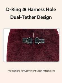 Metglad Dog Winter Jacket | Cold-Proof Jacket, Invisible Leash Hole And Metal D-Ring Dual Leash Design, Reflective Pet Vest, Warm Fleece Dog Snow Jacket, Suitable For Small, Medium And Large Dogs - Burgundy - View 6