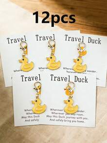 10pcs Cute Yellow Ducklings With Cards Printed With Encouraging, Comforting Or Inspirational Words To Express Love And Care - Multicolor - View 10