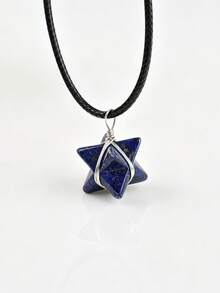 Merkaba Six-Pointed Star Natural Crystal Pendant Necklace, Meditation Healing Crystal Charm, Unisex Versatile - Merkaba Pendant - View 10