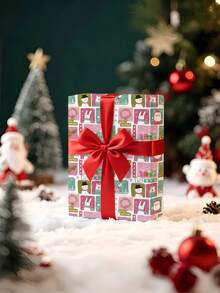 1 Roll Of Christmas Gift Wrapping Paper Featuring A Collage Of Christmas-Themed Patterns;Perfect For Christmas Gift Wrapping,Holiday Party Decor,Home Festive Decoration,DIY Craft,Festive Favour Wrapping Dimensions: 43 Cm X 300 Cm. - A - View 6