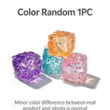 1pc Cute Transparent Irregular Cheese Block Fidget Toy, Shimmer Sequin Crystal Squeeze Squishy, Random Color Stress Relief Toy For Girls Teens - Multicolor - View 9