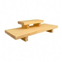 Altar duplo em madeira maciça decoração budista católico umbanda zen boho suporte para velas incensos santos imagens pinus - 1PC - Visão 10