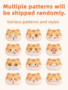 2/7/13pcs Cute Cartoon Cat-Shaped Warm Protective Gear, Full Body Continuous Warmth, Covering Waist, Abdomen, Legs, Shoulders, Suitable For Winter Warmth And Outdoor Cold Protection - Cat-shaped Heat Patch - View 3