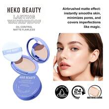 Oil Control Matte Flawless Lasting Waterproof Pressed Powder Face Makeup 10g - Multicolor - View 3