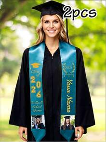 Custom Text And Photo Graduation Sash,Custom Stoles For Graduation 2026,Custom Picture Class Of 2026 Sash,Customizable Graduation Sash,Birthday Gifts. - Style a - View 19