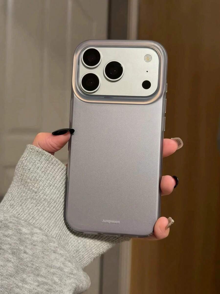 Minimalist Solid Gray Phone Case Compatible With Iphone 18 Pro Max, 17 Pro, 16 Pro, 15 Pro, New Model, Fashionable Niche Premium Double-Layer Anti-Drop Protective Cover - Purple - View 1