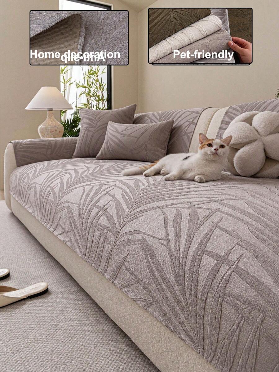 1 buah Sarung Sofa Chenille Warna Polos, Ramah Hewan Peliharaan, Bagian Belakang Anti Selip, Dapat Digunakan Sepanjang Musim, Dekorasi Liburan, Perbaikan Sofa, Perlindungan Furnitur, Cocok untuk Sofa Lurus 2-4 Dudukan, Sofa Seksi, Kursi Panjang - Dusty Pink - View 1
