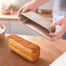 1pc/3pcs Non-Stick Bread Baking Pan/Tray, 3 Sizes - Large/Medium/Small Loaf Bread Mold, Pound Cake Rectangular Bread Baking Tray, Long Baking Pan, Quality Non-Stick Coating, Easy Release & Clean, Baking Accessories - Gold - View 8