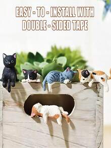 Hiasan Dashboard Mobil Kucing Tidur Super Lucu, Dekorasi Layar, Figur Miniatur Tampilan Konsol Tengah Mobil, Dekorasi Kartun Resin untuk Interior Mobil, Meja Komputer, Perlengkapan Kantor, Dekorasi Rumah (Dengan Perekat Dua Sisi) - Patung kucing dari resin - View 1
