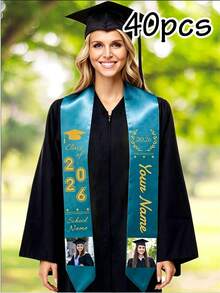 Custom Text And Photo Graduation Sash,Custom Stoles For Graduation 2026,Custom Picture Class Of 2026 Sash,Customizable Graduation Sash,Birthday Gifts. - Style a - View 27