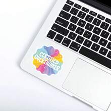 3Inches-1PC Certified Overthinker Sticker Funny Anxiety Adhd Overthinking Decal Neurodivergent Humor Gift For Kindle Planner E‑Reader Laptop Notebooks Cups Journals Lockers Students Teachers Office Workers Creatives - Multicolor - View 3