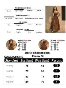 女款休閒優雅黑白波點方領無袖修身洋裝，棕色度假夏季款 - 棕色 - 查看 7