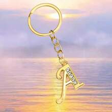 TRTY Fashion Crystal Letter Keychain Set, Rhinestone Alloy Key Ring, Universal Car Key Fob Pendant, Bag Charm, Versatile Key Ring Charm Love Gift - Letter Keychain - View 17