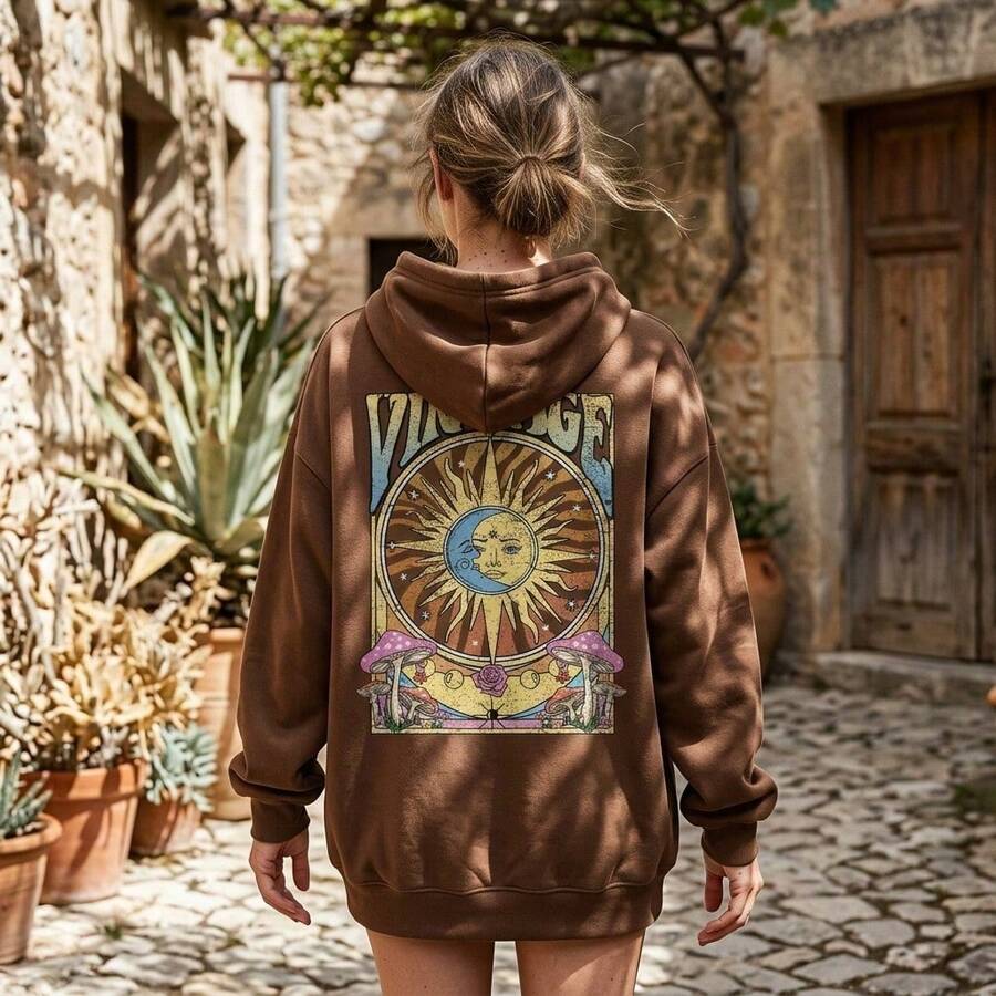 Women Sweatshirts & Hoodies - 咖啡棕 - 查看 1