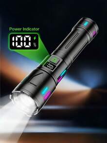 1 buah Senter LED Super Terang dengan Zoom dan Magnet Ekor; Bahan Paduan Aluminium, Fungsi Zoom Teleskopik, 800 Lumens, Isi Ulang USB-C. Cocok untuk Penggunaan Luar Ruangan dan Rumah Tangga - Penting untuk Berkemah dan Perjalanan. - Bintang - View 7