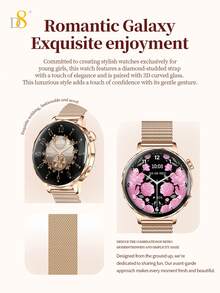 D8 女款智慧手錶 Elegant Moment Light Bloom，1.27 吋 360*360 HD 全觸控螢幕，可接聽/撥打電話，超清晰螢幕健身追蹤器，心率/睡眠/血氧監測，相容 iPhone/Android，110+ 種運動模式 - 彩色 - 查看 5