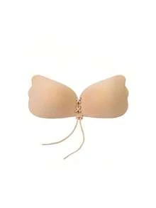 1pc Invisible Front-Tie Adhesive Bra, Suitable For Summer, Wedding Dress Push-Up Bra, Backless Dress And More - Multi-color - View 15