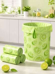 Kantong Sampah Serut Beraroma Jeruk Nipis, Kantong Sampah Tahan Sobek dan Mudah Diikat, Pelapis Tong Sampah Tebal Anti Bocor, Cocok untuk Dapur, Kamar Mandi, Kamar Tidur, dan Kantor - Berbagai gaya - View 3