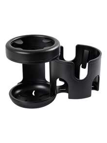 Tempat Gelas Ganda 2-in-1, Rak Penyimpanan Stroller Berputar 360° - Cocok untuk Sepeda, Kursi Roda, Tempat Gelas Stroller Tunggal hingga Ganda - Hitam - View 14