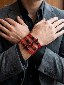 diffone 3Pcs/Set Handamde 4mm Milan Rope Bracelet Men Cool Armband For Party Jewelry Men - Men's 3-piece Bracelet Set - View 5
