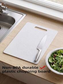 Rectangular Cutting Board Set, Plastic Cutting Board, Home Decor, Kitchen Decor, Household Items, Kitchenware, Suitable For Restaurant, Home, Party, Dining, Camping And Other Occasions, Meets Various User Needs For Mother's Day, Halloween, Graduation Gifts And More. - White - View 2