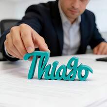 1件客製化3D列印姓名牌，個性化您的姓名，時尚獨特設計，適合居家裝飾、生日、婚禮、喬遷、特殊場合 - 彩色 - 查看 3