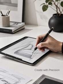 Universal Metal 3-In-1 Stylus Pen, Magnetic Cap Design, Capacitive Writing And Drawing Pen For Touchscreen Tablets And Smartphones - View 4