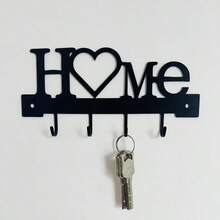 1pc Wall-Mounted Key Holder Storage Rack, Entryway Organizer Decor, No-Drill Living Room Home Decoration - Multicolor - View 9