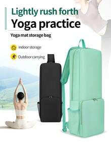 Large Capacity Yoga Mat Backpack, Fitness Sports Shoulder Bag, With Water Bottle Mesh Pocket And Yoga Block Storage, Lightweight Water-Resistant Outdoor Travel Essential - Multicolor - View 3