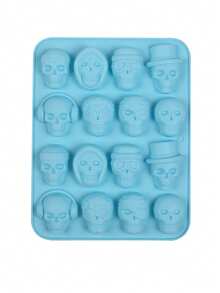 1pc Halloween Style Skull Silicone Mold, DIY Baking Chocolate Candy Ice Pudding Mold, Used For Scary Halloween Party Cake Decoration, Dessert Making Tool - Multicolor - View 14