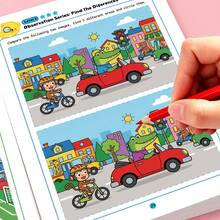 beartale 32 Pages Children Spot The Difference Book, Early Learning Educational Activity Workbook, Advanced Spot The Difference Activity Book, Busy Book, Quiet Book, Preschool Observation & Attention Training Brain Teaser Coloring Book, Birthday Gift For Boys And Girls - Multicolor - View 10