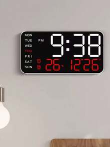 Lámpara inteligente multifunción de 1 pieza, despertador digital con luz decorativa, brillo ajustable, pantalla de fecha y alimentación USB - Diseño rectangular elegante - 1PC - Ver 2