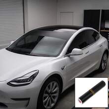 Matte Black 150cm Matte Black Car Front Windshield Sunshade Sticker Racing Style Anti-UV Sun-Blocking Strip Self-Adhesive Windshield Window Sunshade Film Modification Decorative Car Sticker - Solid Black - View 7