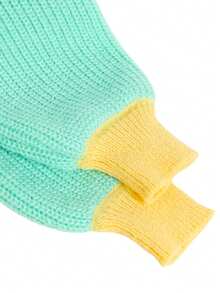 1 buah Sweater Pullover Leher V Bergaris Warna-warni Gaya Akademi Elegan untuk Anak Perempuan Remaja, Musim Semi/Gugur/Dingin, Halloween - MultiWarna - View 8